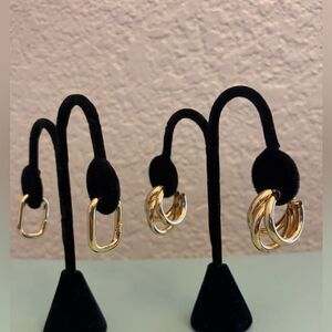 NWOT 2 Pairs of Gold Hoop Earrings!